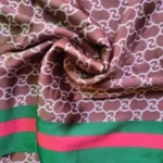 Large Printed Silk Stole Brown