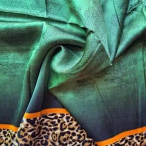 Large Printed Silk Stole Emerald