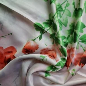 Large Printed Silk Stole Rose