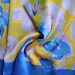 Large Printed Silk Stole Yellow