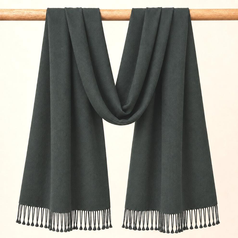 Cotton Silk Stole Dark Green