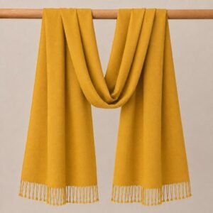Cotton Silk Stole Mustard