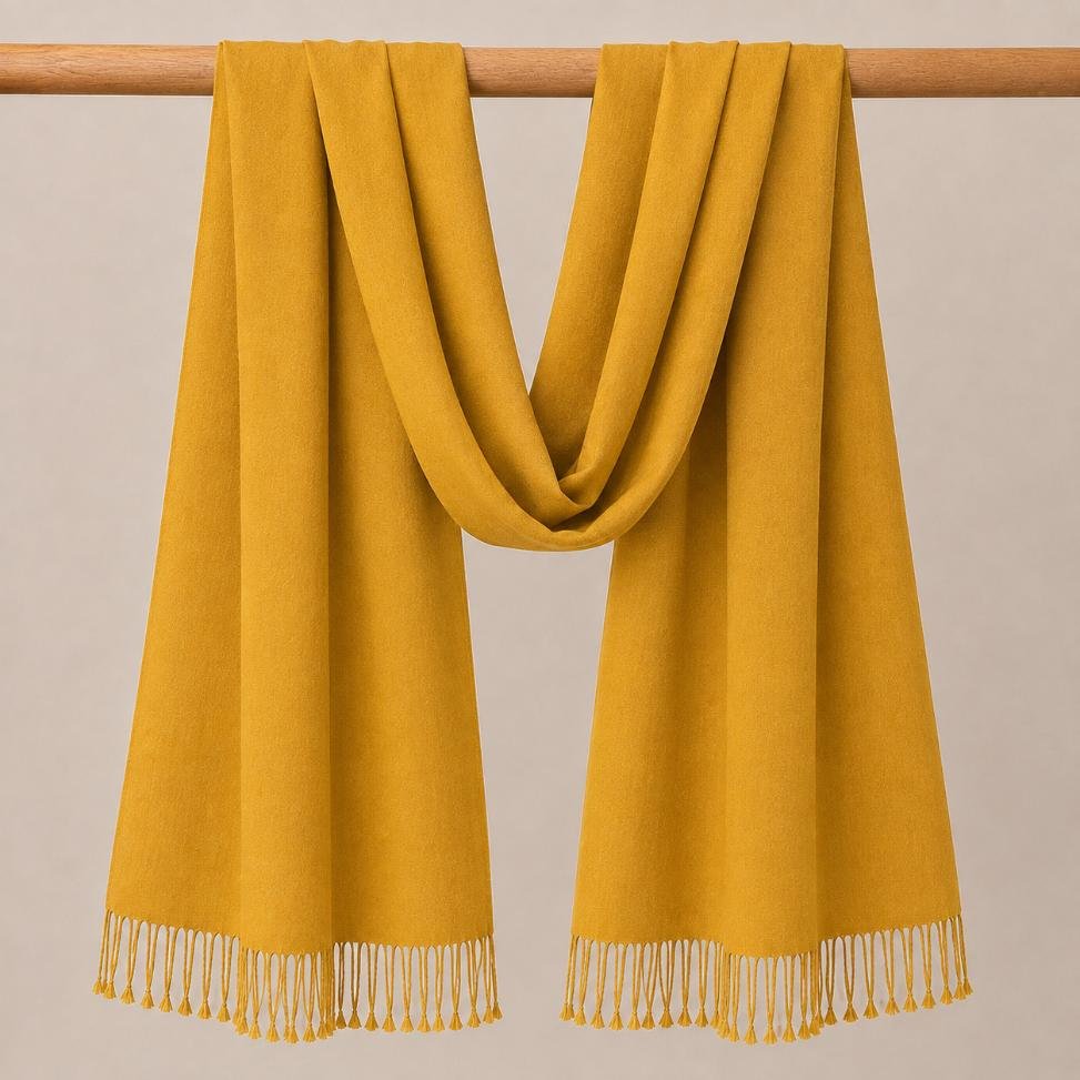 Cotton Silk Stole Mustard
